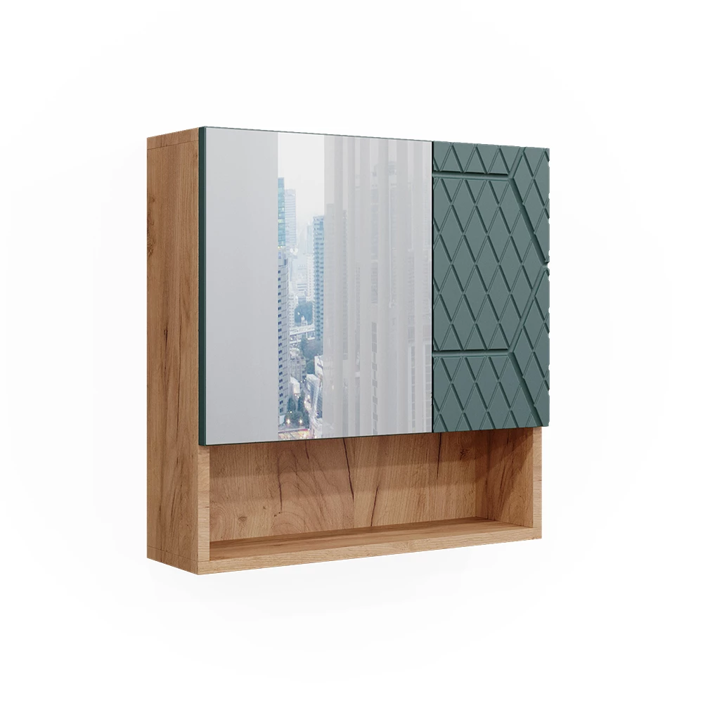 Badkamerspiegelkast Irma Groen/gouden eik 54 x 55 cm Vicco
