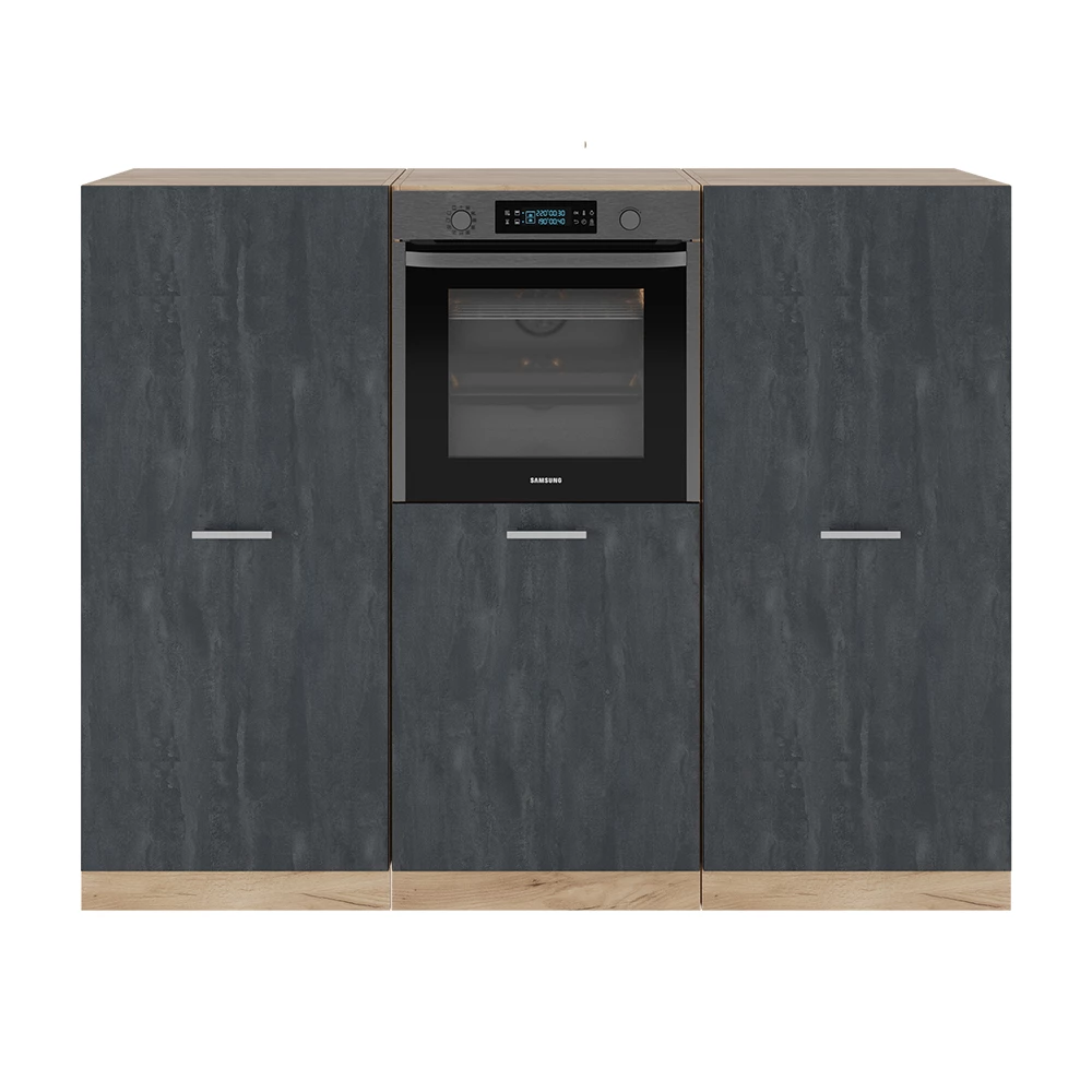 Keukenblok R-Line Zwart beton/goud eiken 180 cm Zonder werkblad Vicco
