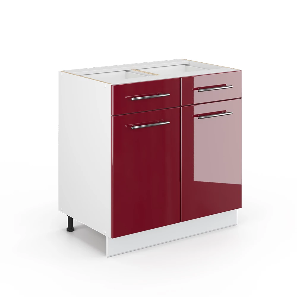 Badkamerkast Fame-Line Bordeauxrode hoogglans 80 x 82 cm zonder werkblad Vicco