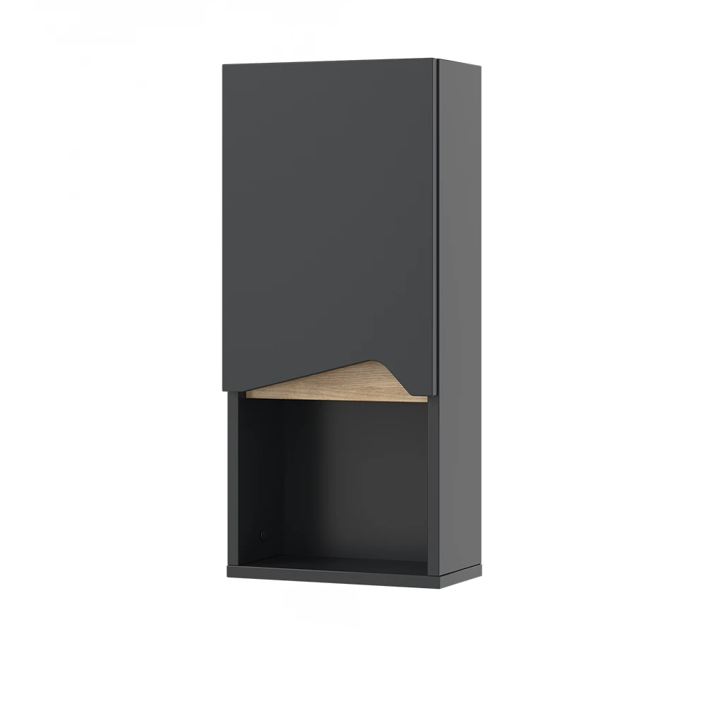 Badkamerkast Marelle Antraciet/Artisan 30 x 67 cm met deur en open vak Vicco