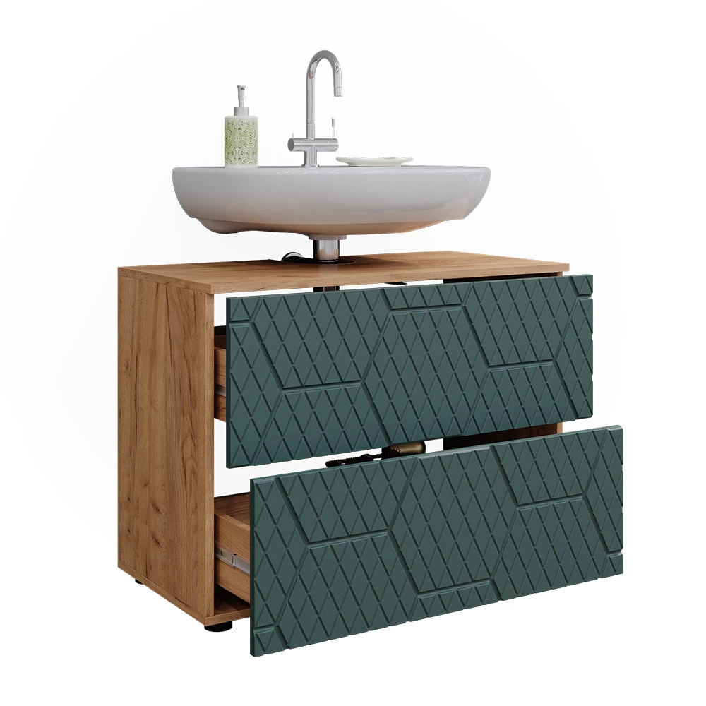 Badmeubel Irma Groen 80 x 58.6 cm met 2 laden Vicco