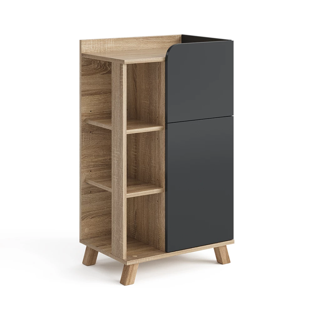 Onderkast Karen Sonoma/antraciet 50 x 90 cm met deur en lade Vicco