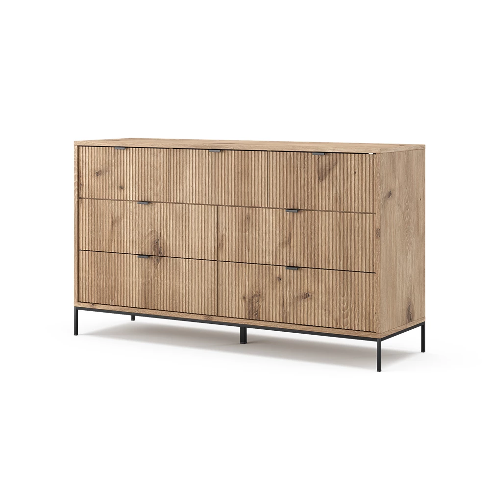 Dressoir Eliza Viking Eik 42 x 81 cm met 7 laden Vicco