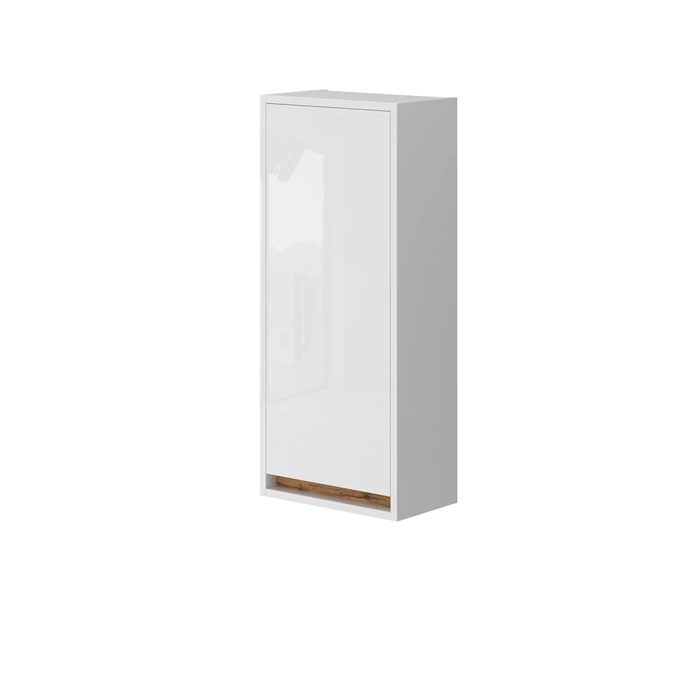 Badkamerkast Detmold Wit hoogglans/goud power eiken 81.6 x 35 cm met deur Vicco