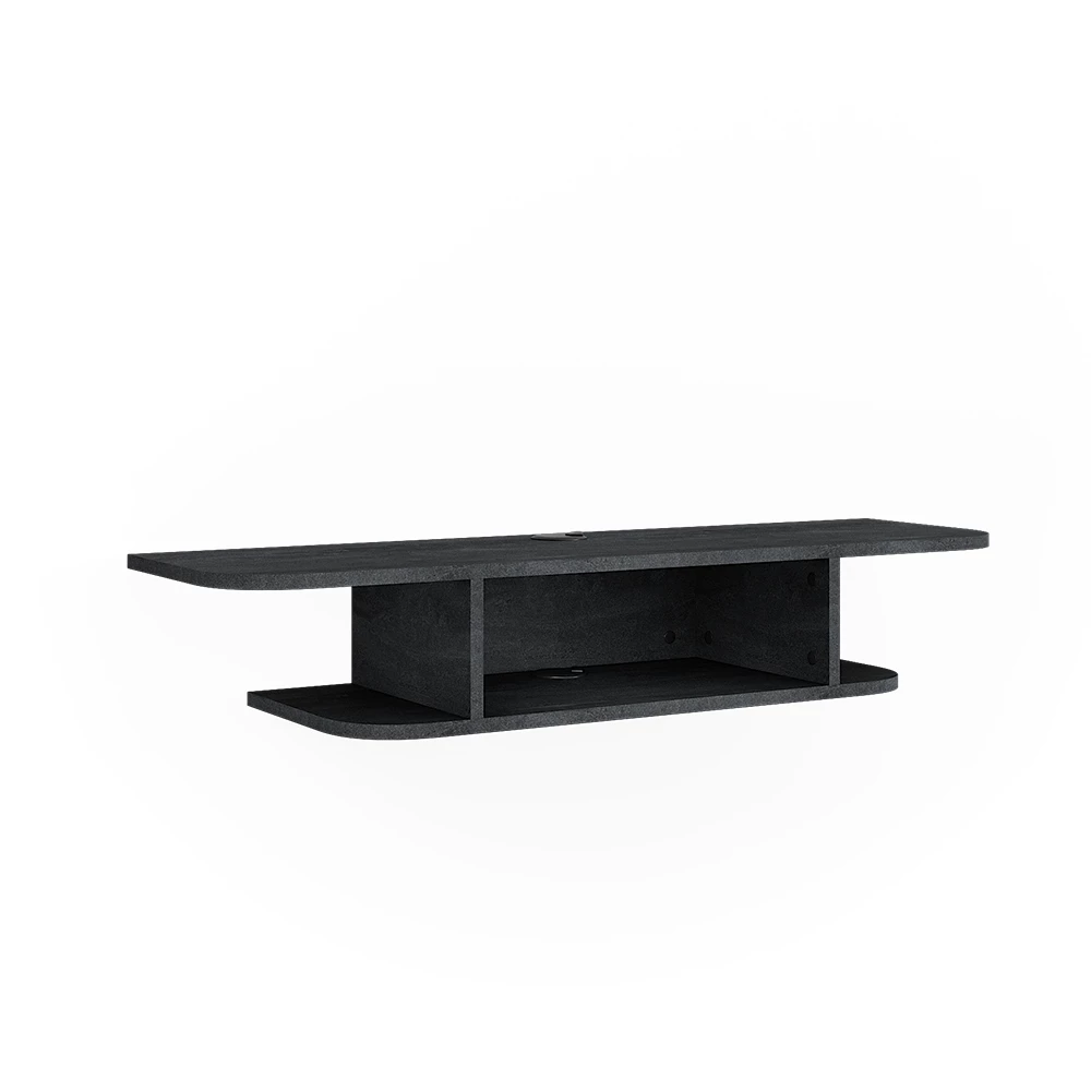 TV-meubel Lorio Zwart beton 105 x 18.2 cm met open vakken Vicco