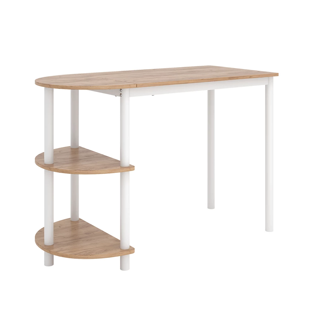 Keukentafel Freetown Eik goud/wit 110 x 50 cm met open vakken Vicco