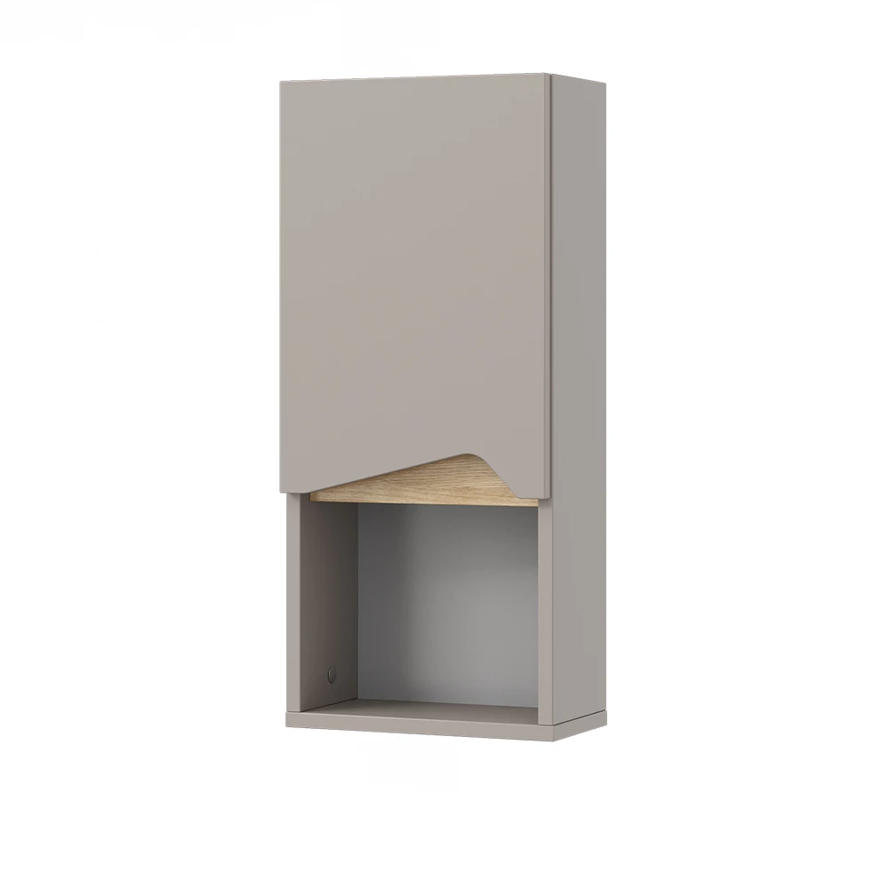 Badkamerkast Marelle Grijs 30 x 67 cm met deur en open vak Vicco
