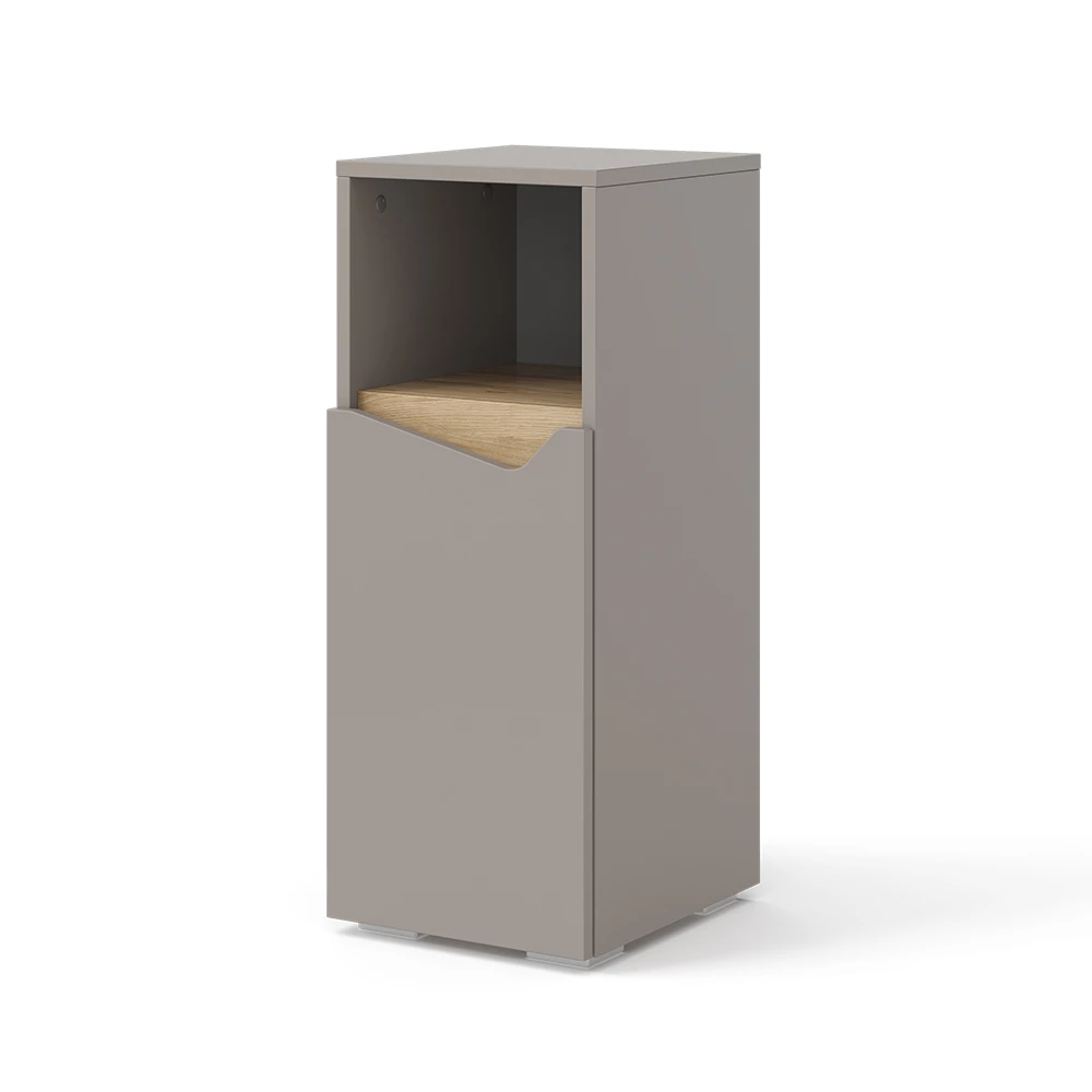 Midikast Marelle Grijs 30 x 74.5 cm met deur en open vak Vicco