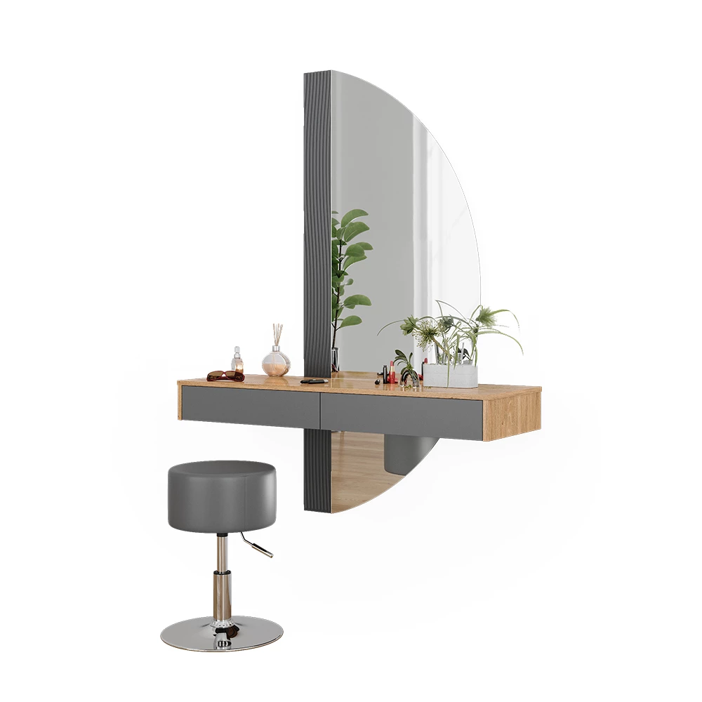 Kaptafel Melisa Grijs 120 cm met verlichting en kruk Vicco