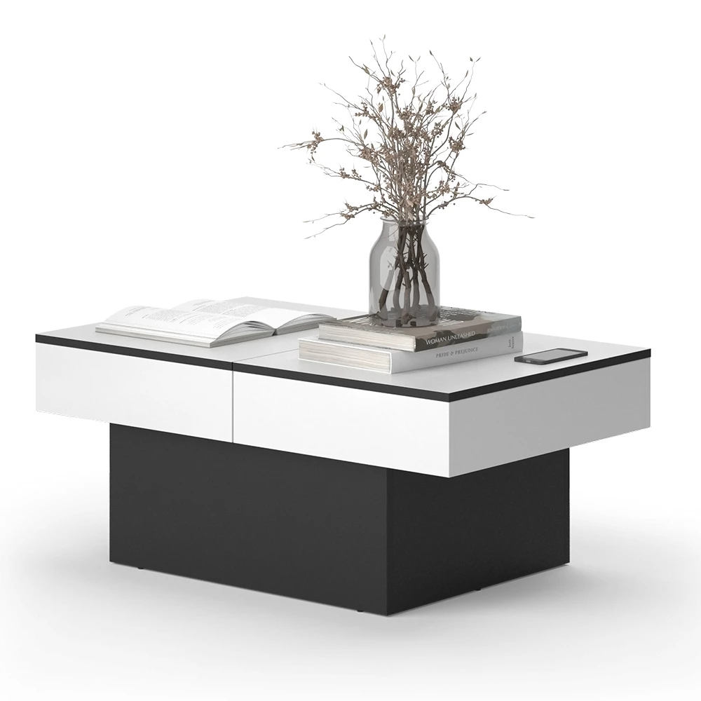 Salontafel Boto Zwart 95 x 58 cm Uitschuifbaar Vicco