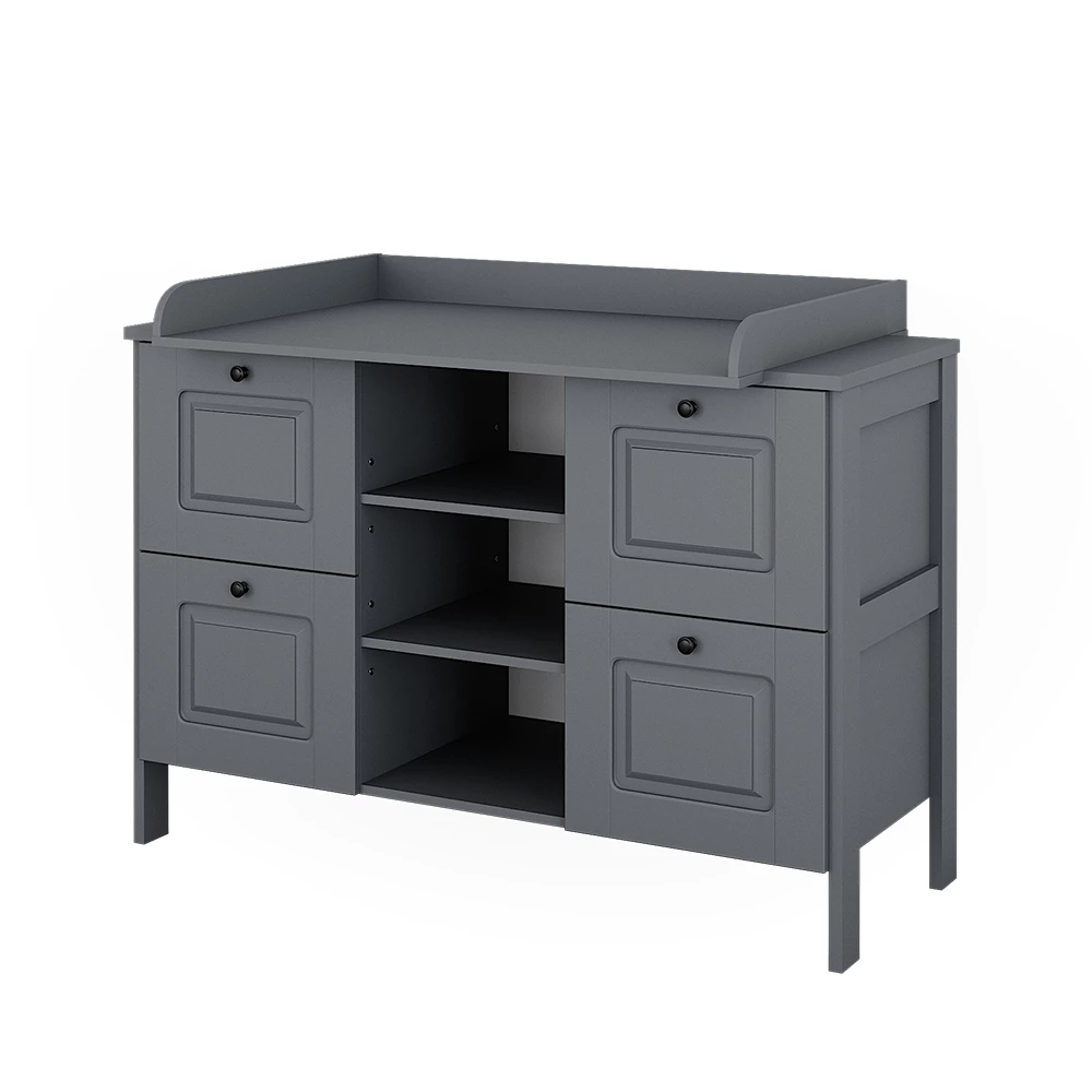 Luiertafel Ajaton Grijs 133 x 98.4 cm met 4 laden Vitalispa