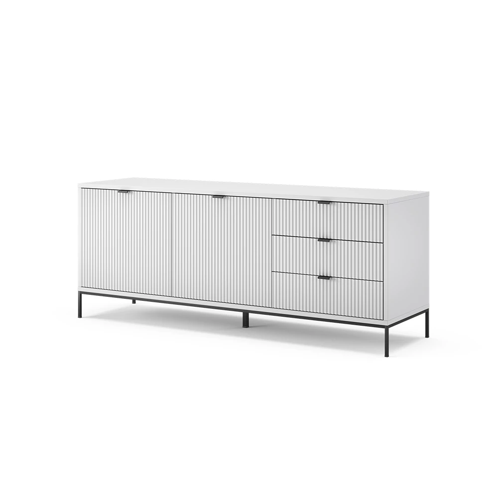 Lowboard Eliza Wit 150 x 60 cm met 3 laden, 2 deuren Vicco