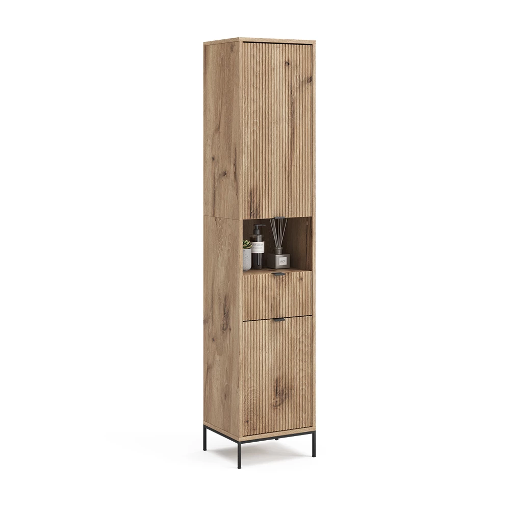 Badkamermeubel Eliza Viking Eik 40 x 190 cm met deur en lade Vicco