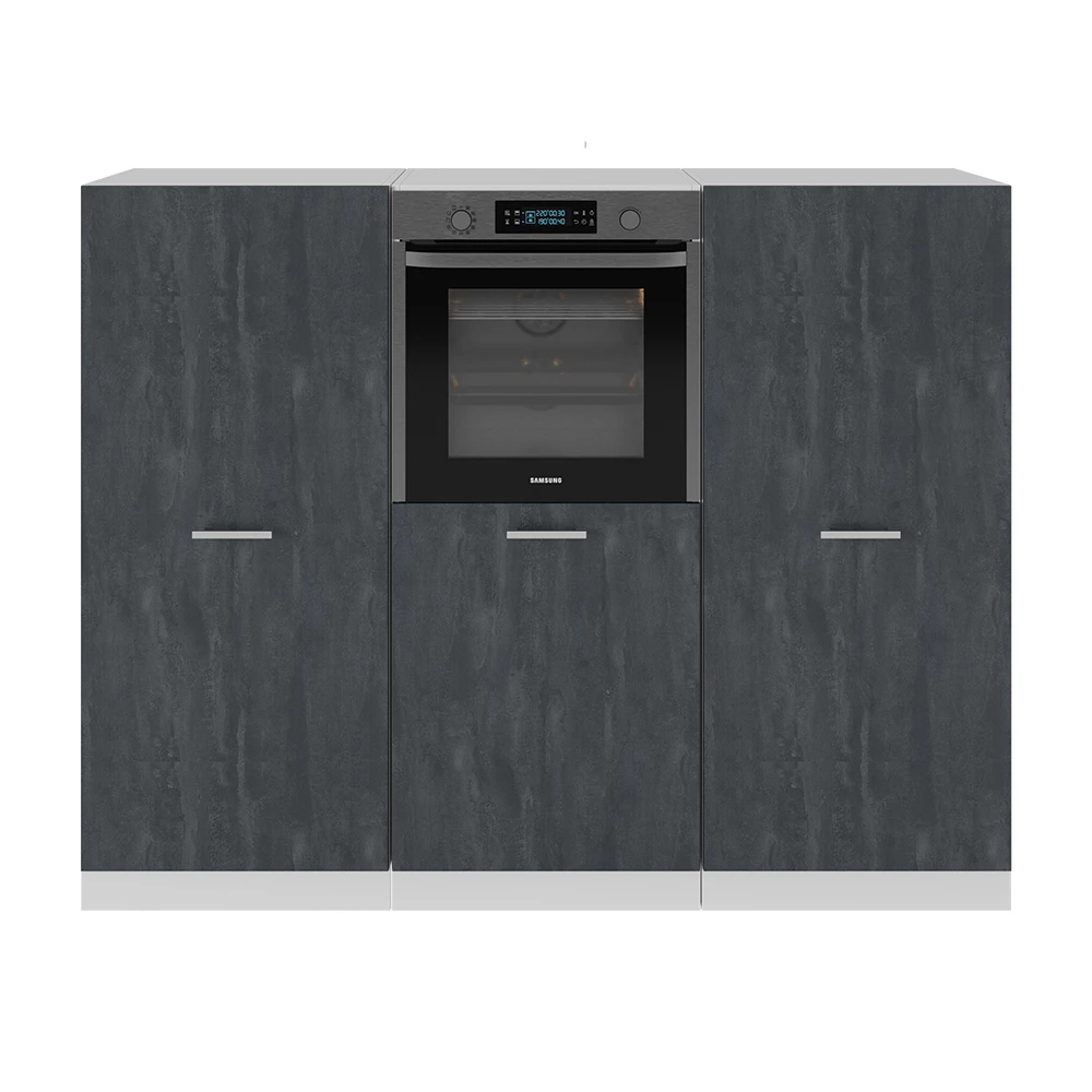Keukenblok R-Line Zwart beton/wit 180 cm Zonder werkblad Vicco
