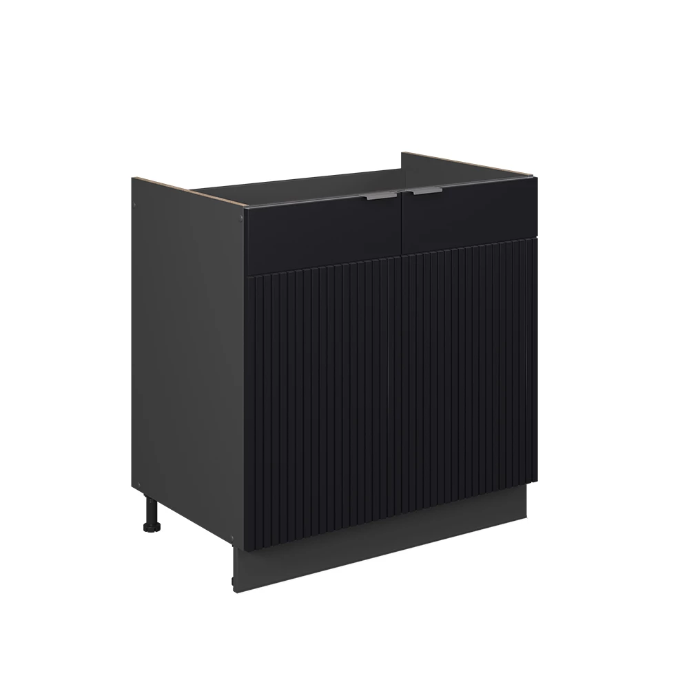 Wastafelkast Fame-Line Zwart gestreept 80 cm zonder werkblad Vicco