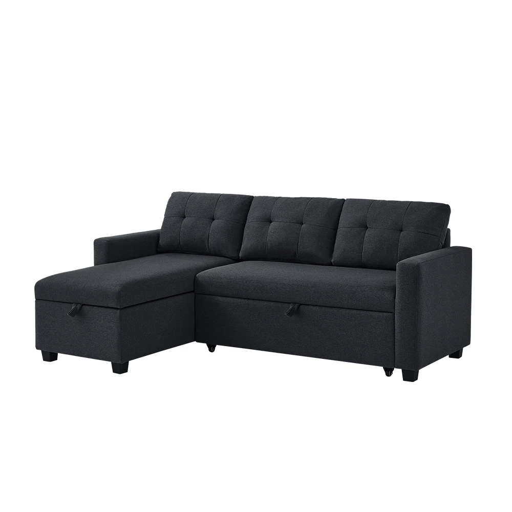 Sofa L-vorm Campina Antraciet 226 x 163 cm met slaapfunctie Vitalispa