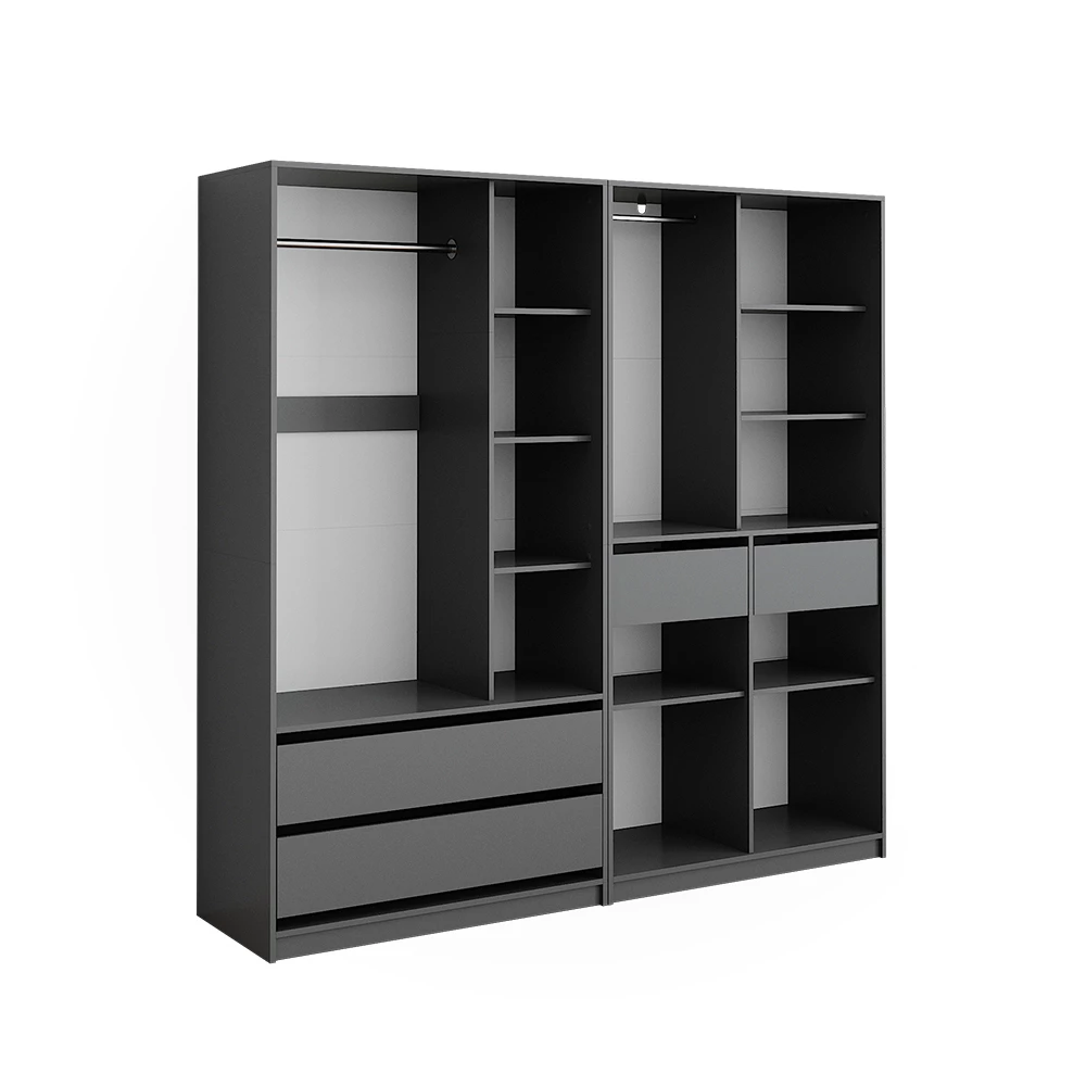 Garderobekast Elmo Antraciet 200 x 200 cm Set van 2 Vicco