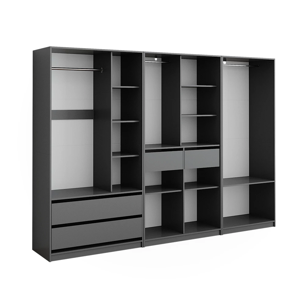 Garderobekast Elmo Antraciet 280 x 200 cm Set van 3 Vicco