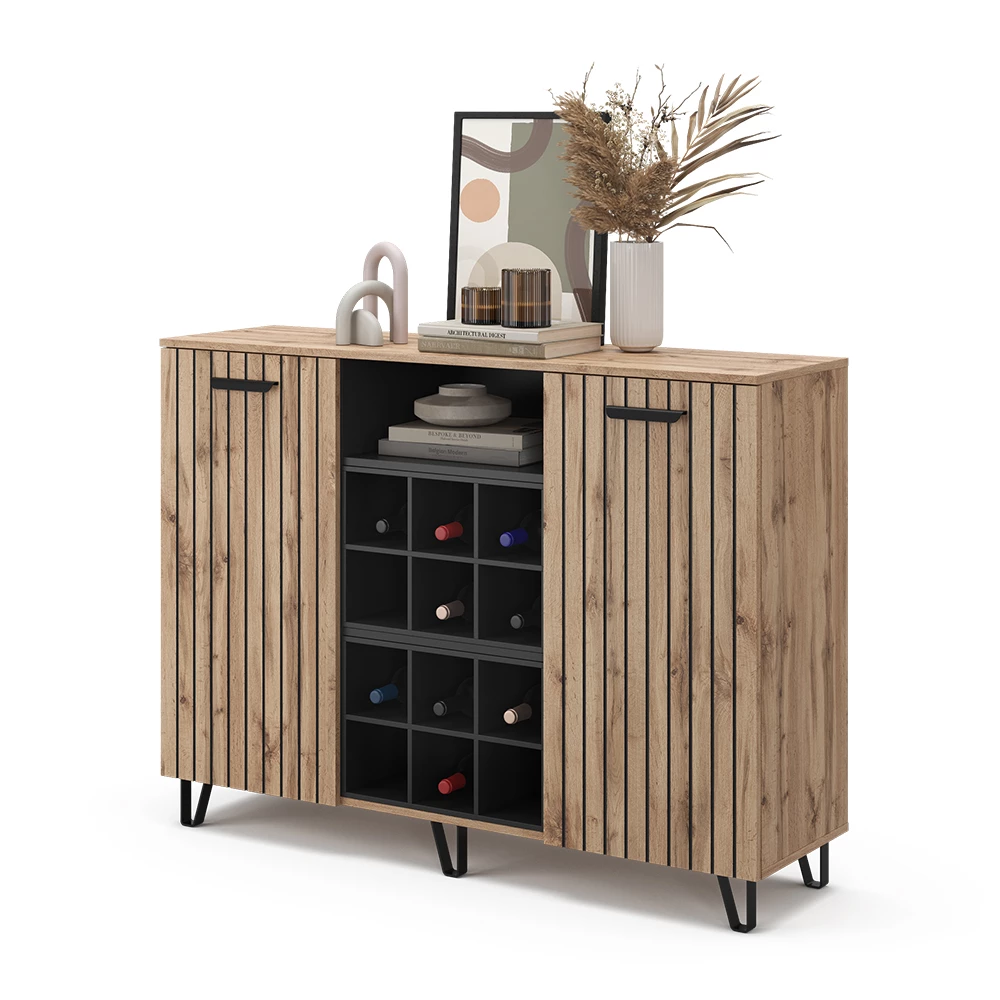 Dressoir Amber Bruin 38 x 100 cm met 2 deuren Vicco