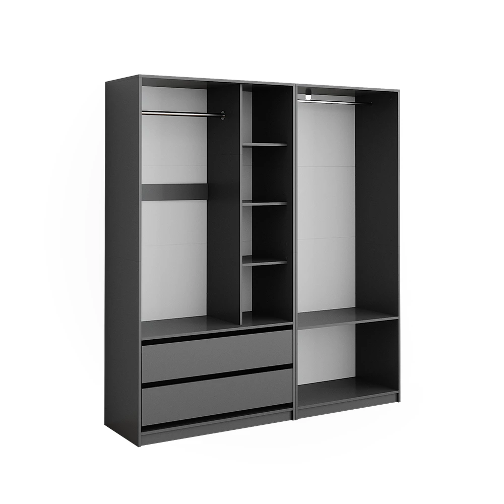 Garderobekast Elmo Antraciet 180 x 200 cm Set van 2 Vicco