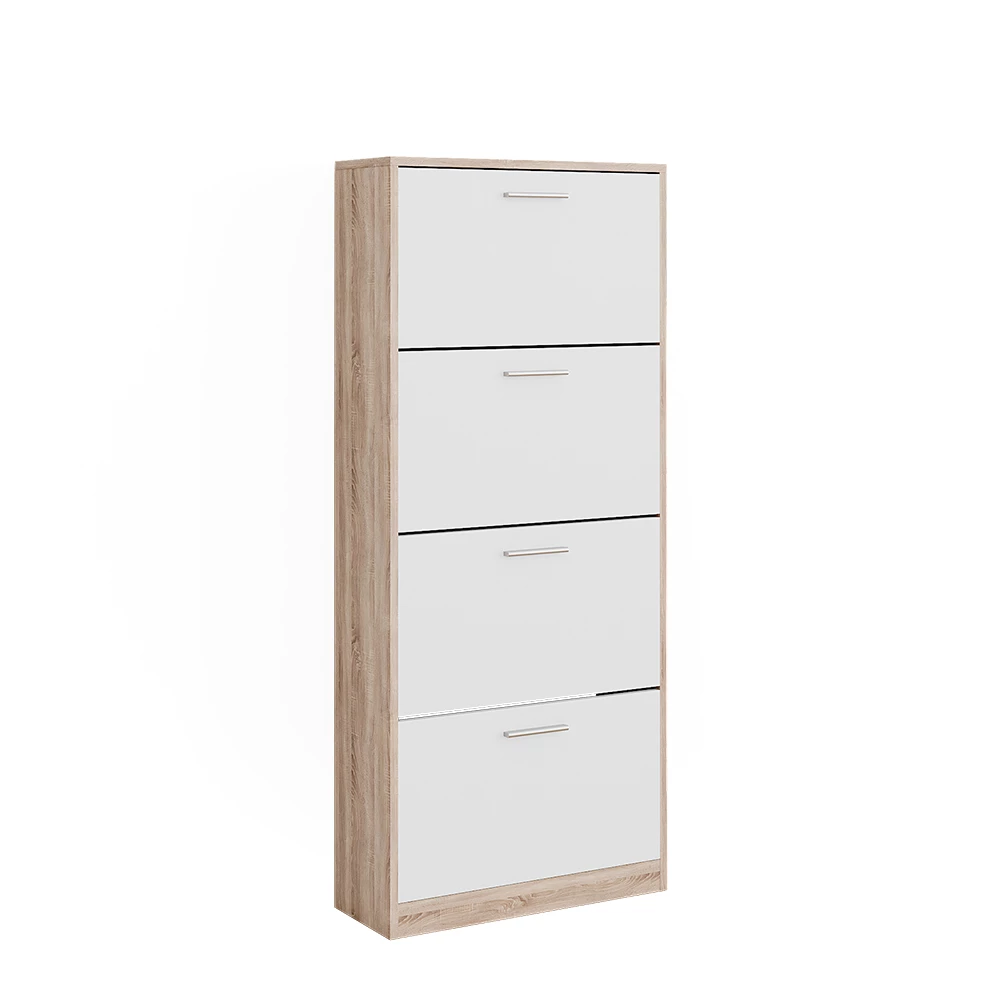 Schoenenkantelaar Gizmo Sonoma/Wit 59 x 137 cm met 4 compartimenten Vicco