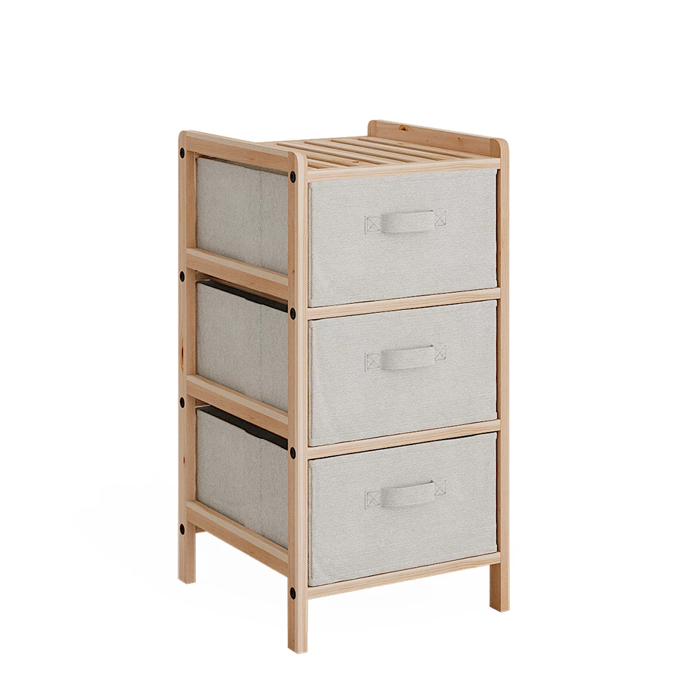Badkamermeubel Bruno Beige 34.5 x 67 cm met 3 stoffen lades Vicco