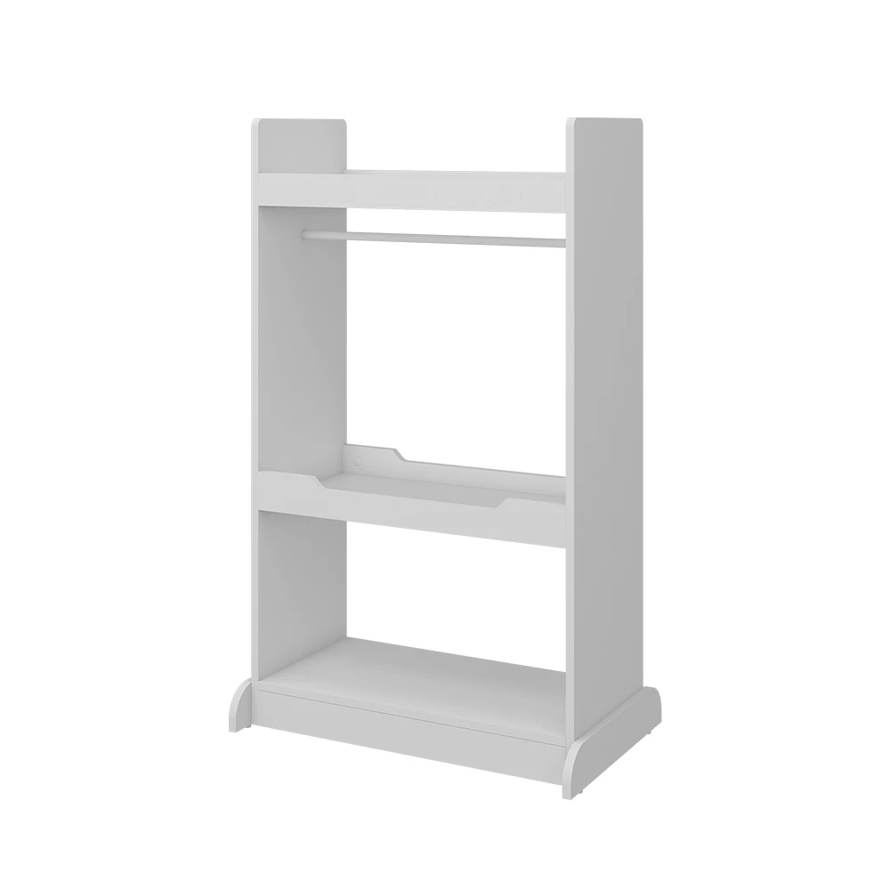 Kinderkledingkast Conny Wit 67 x 110 cm met houten ophangstang en knoppen Vicco