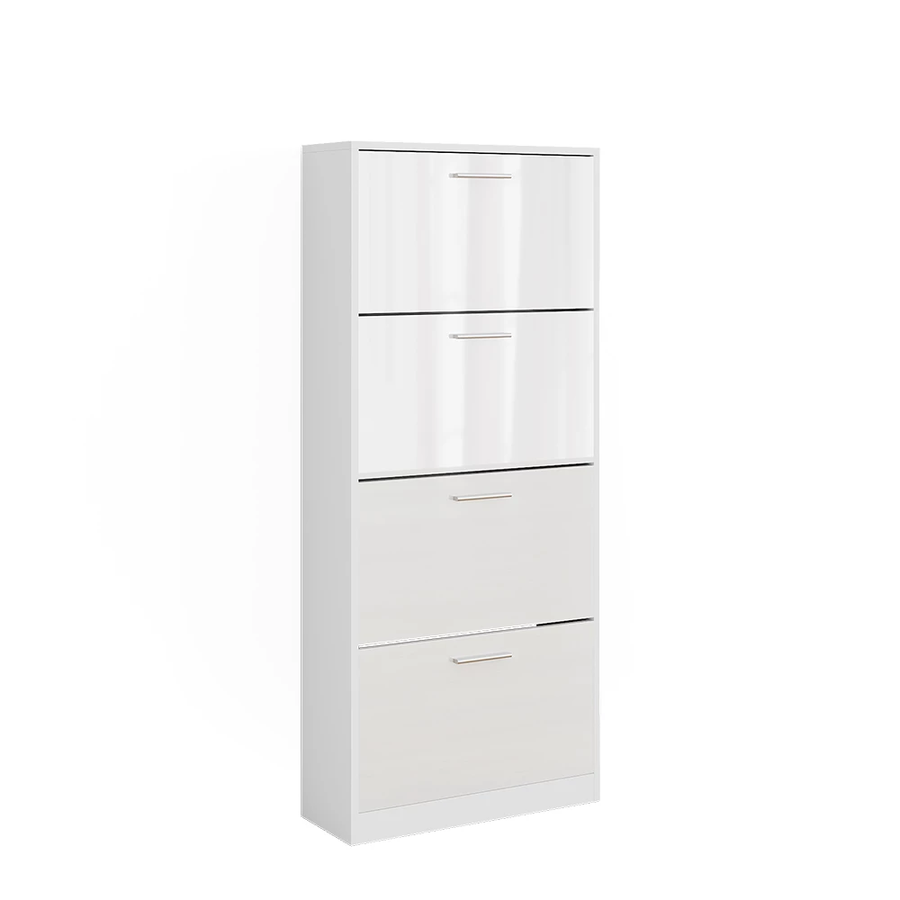 Schoenenkantelaar Gizmo Wit/wit hoogglans 59 x 137 cm met 4 compartimenten Vicco
