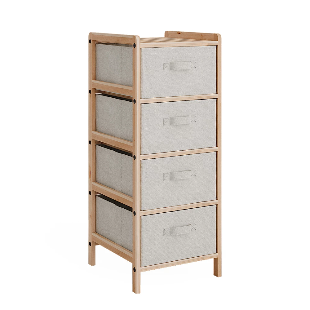 Badkamermeubel Bruno Beige 34.5 x 86 cm met 4 stoffen lades Vicco