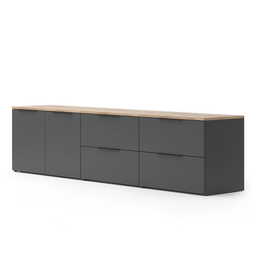 Wandmeubel Wido Antraciet 3 delen Vicco