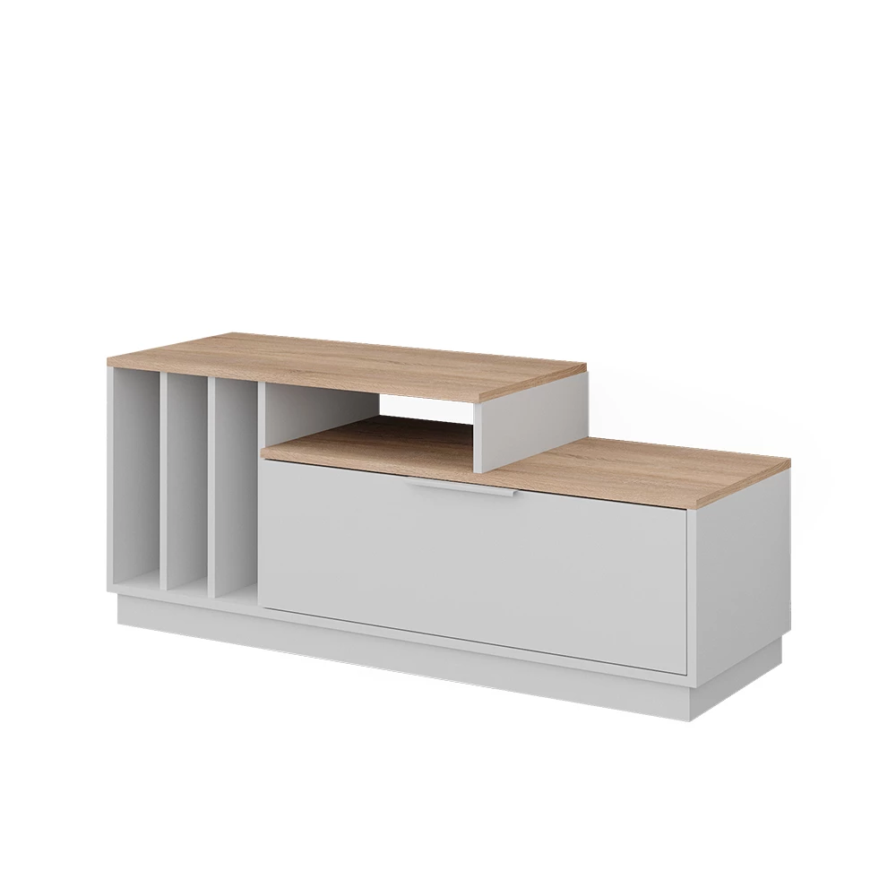 Lowboard Betti Wit/Sonoma 120 x 49.9 cm met 1 deur Vicco