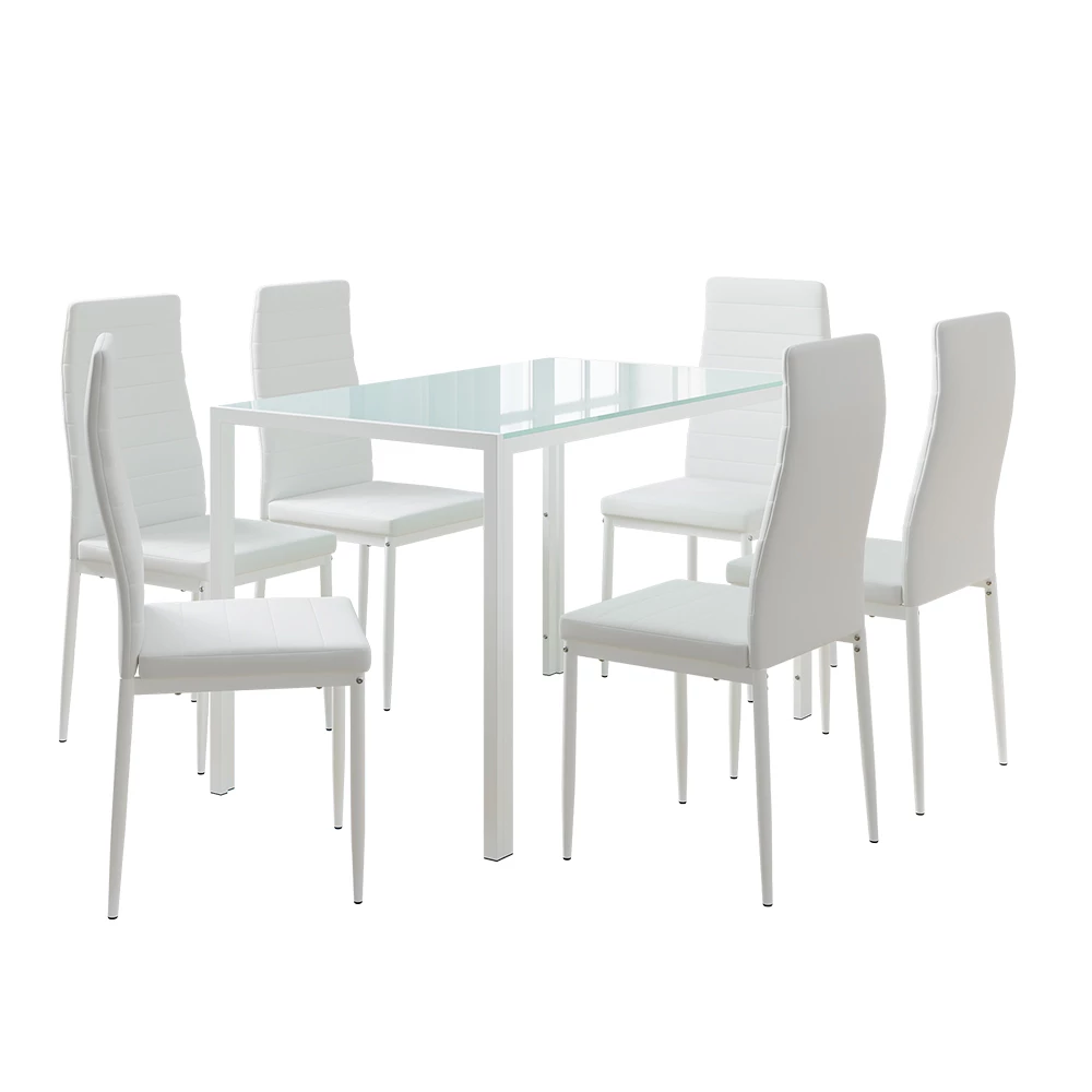 Eettafelset Grand Wit 120 x 75 cm met 6 stoelen Vicco