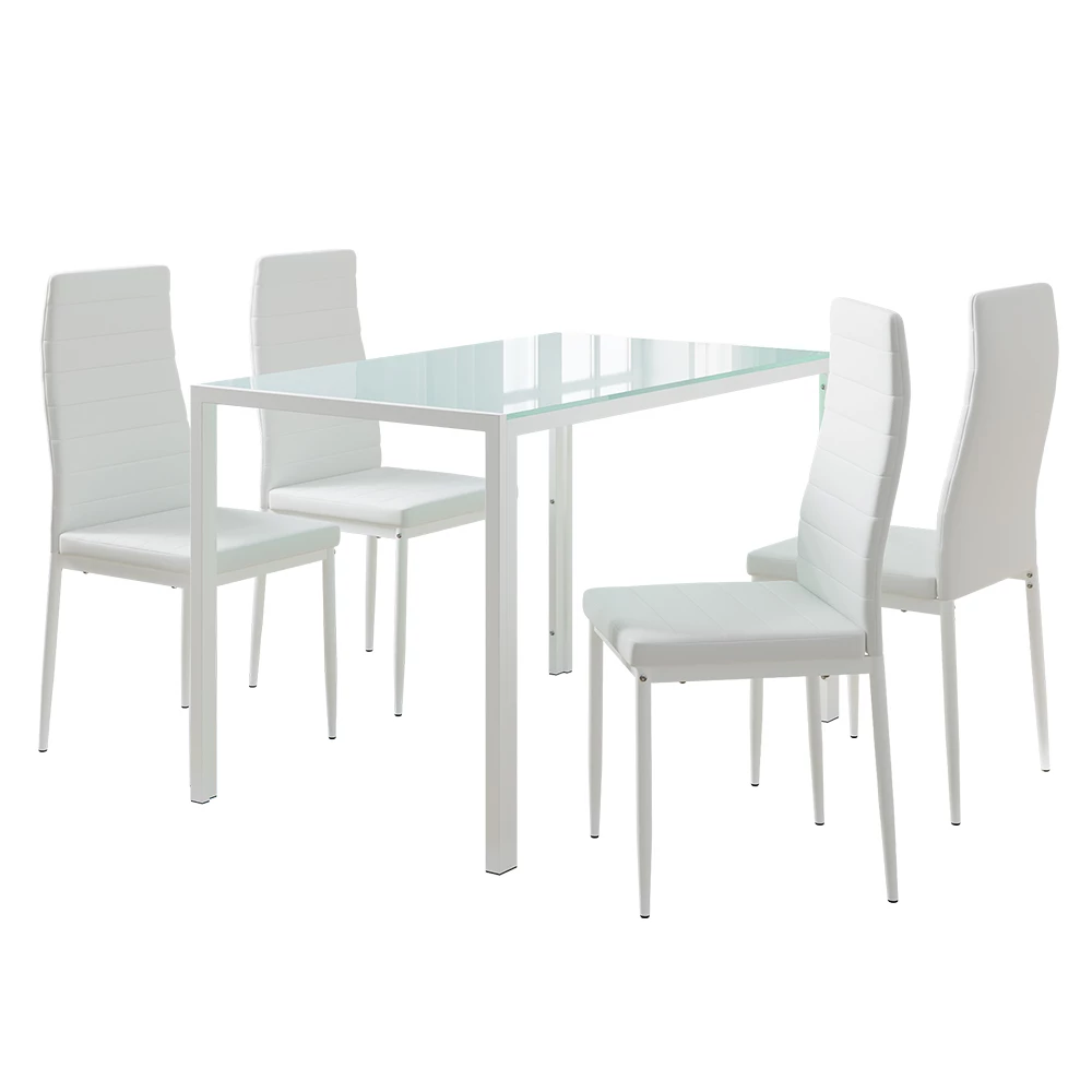 Eettafel set Grand Wit 120 x 75 cm met 4 stoelen Vicco