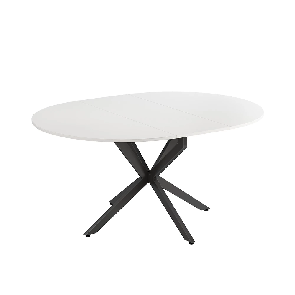 Eettafel Loyd Wit/zwart 120 x 76.5 cm Uitschuifbaar Vicco