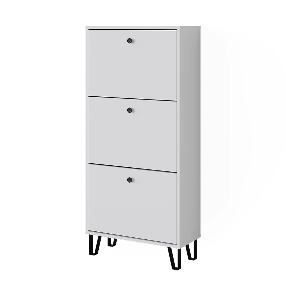 Schoenenkantelaar Siri Wit 130 x 60 cm met 3 scharnierende laden Vicco