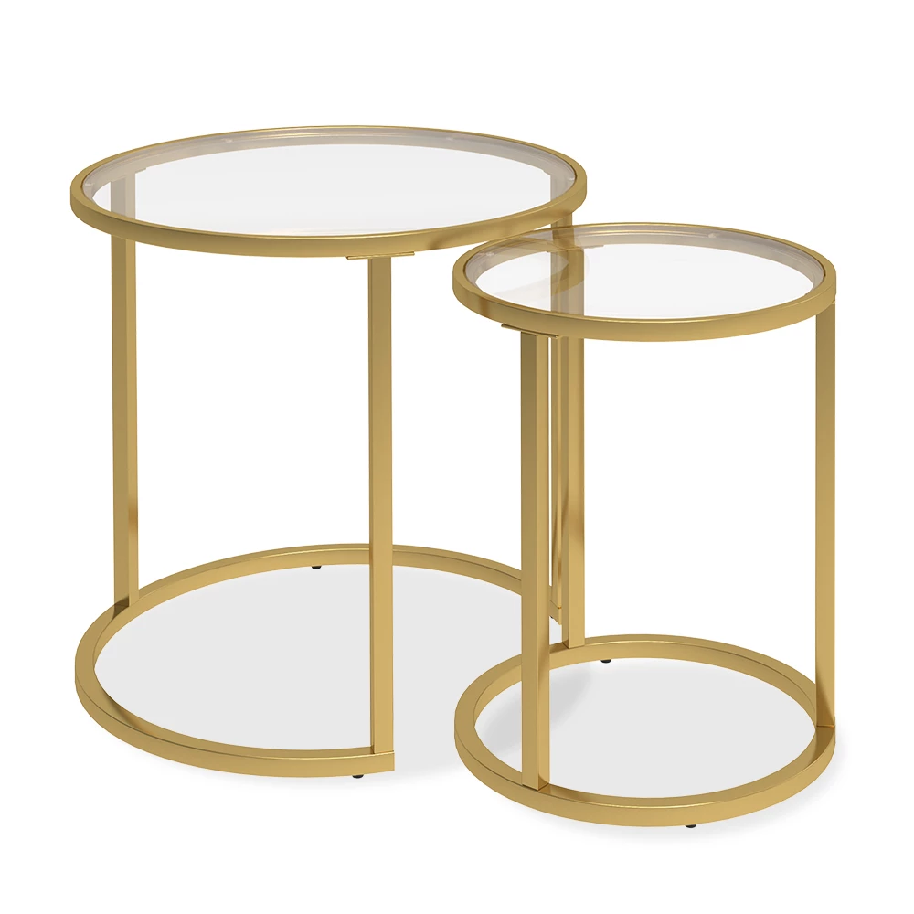 Bijzettafelset Sevilla Glas 50 x 45.5 cm Set van 2 Vicco