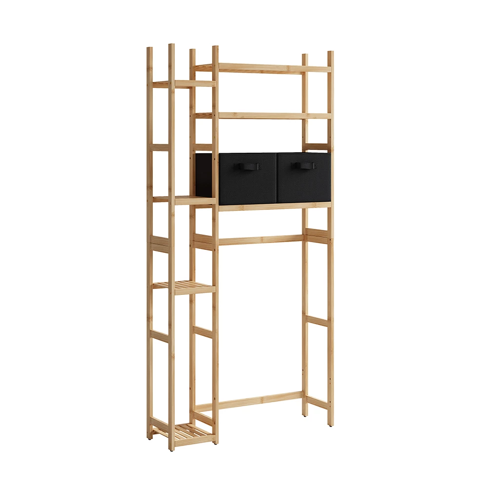 Wasmachinekast Bilbao Bamboe 78.5 x 163 cm met 2 fleece lades Vicco