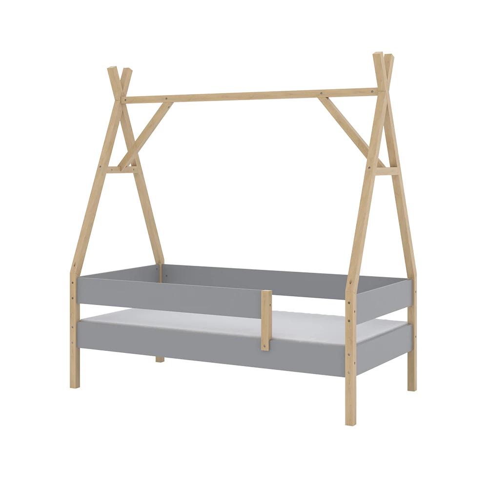 Tipibed Bali Grijs 80×160 cm met matras Vitalispa