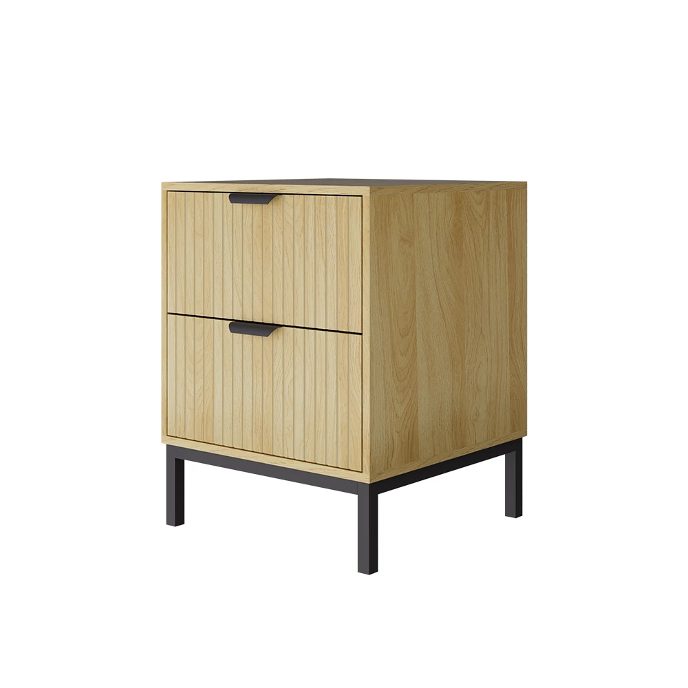 Nachtkastje Lennox Eiken 40 x 52 cm met 2 lades Vicco