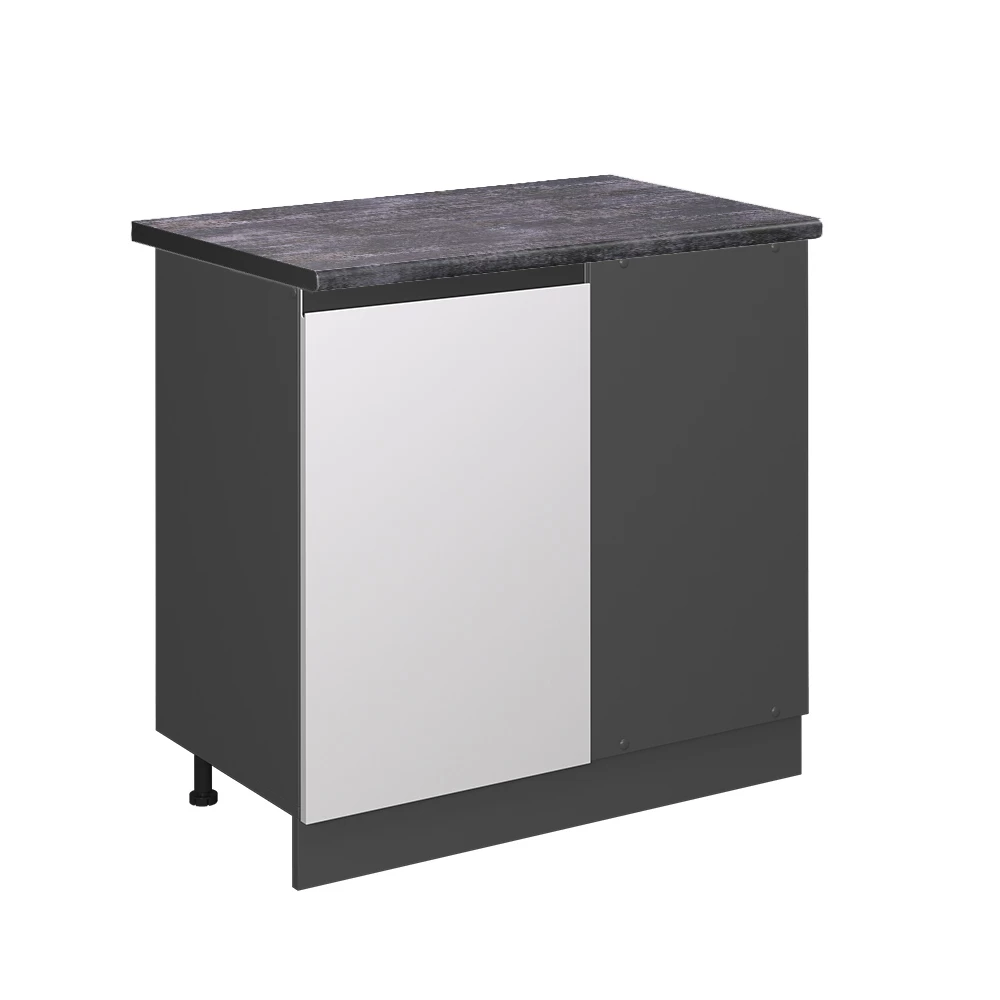 Hoekkast R-Line Wit 86 cm  J-Shape, WB Antraciet Vicco