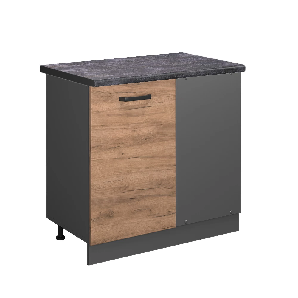 Hoekkast R-Line Krachtige eik goud 86 cm , WB Antraciet Vicco