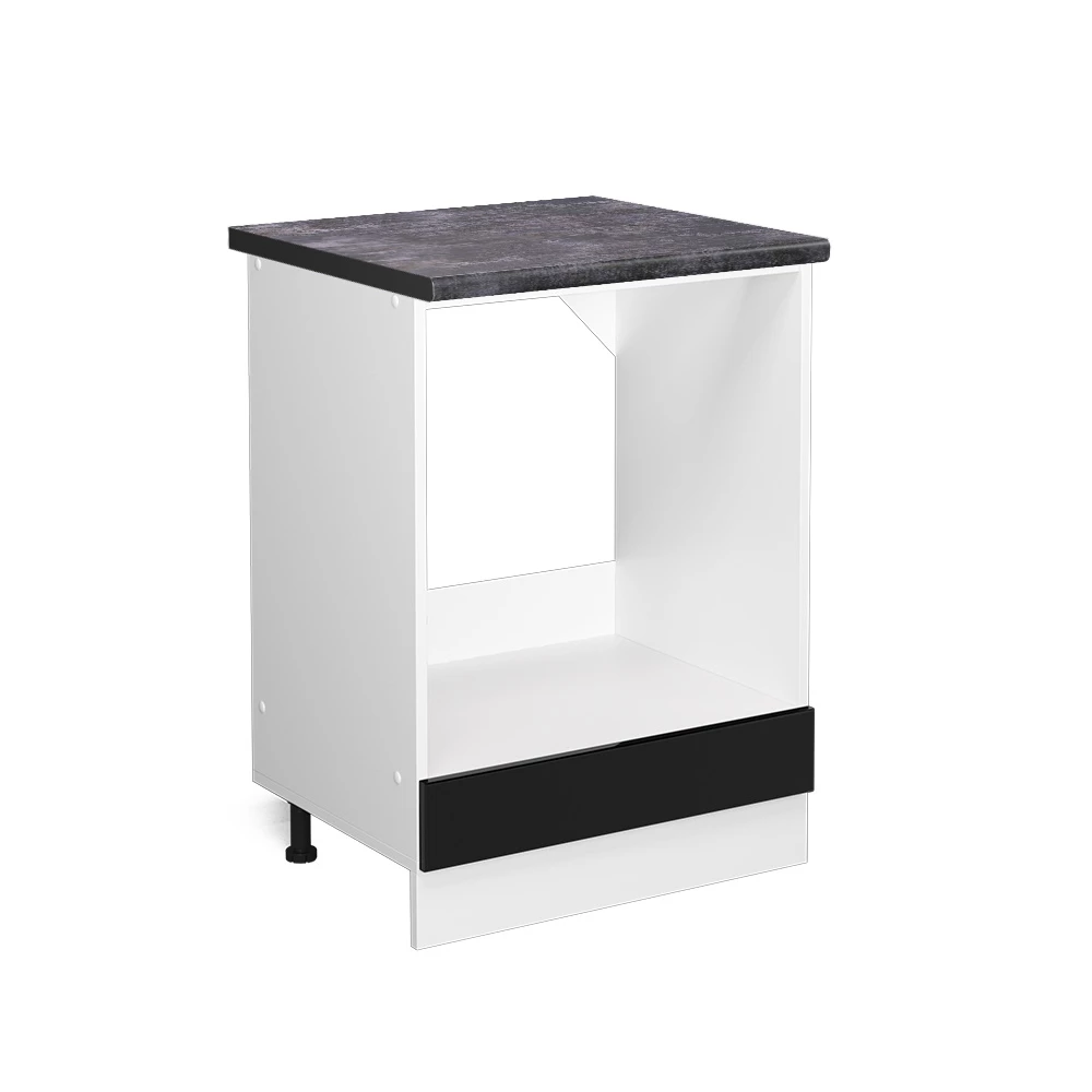 Ovenombouwkast R-Line Zwart hoogglans 60 cm , WB Antraciet Vicco