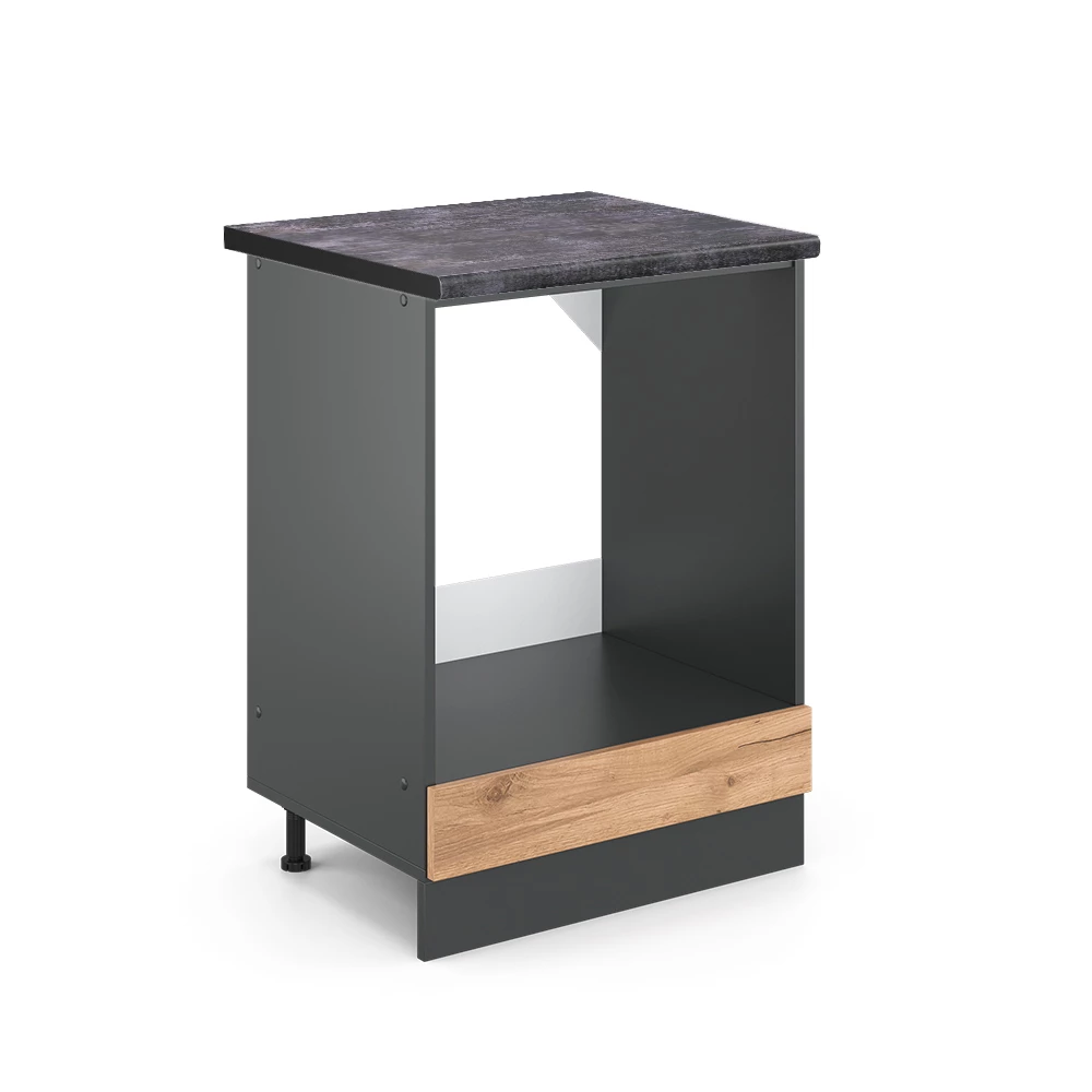 Ovenombouwkast R-Line Krachtige eik goud 60 cm , WB Antraciet Vicco
