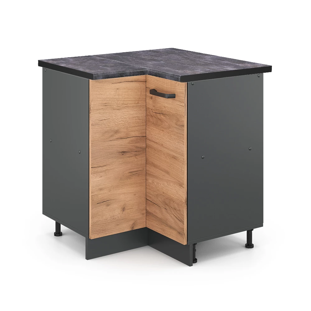 Hoekkast R-Line Krachtige eik goud 75.6 cm , WB Antraciet Vicco