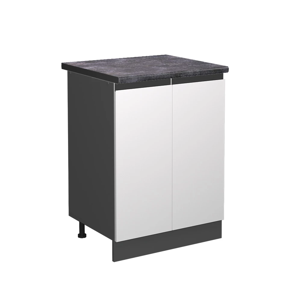 Keukenonderkast R-Line Wit 60 cm  J-Shape, WB Antraciet Vicco