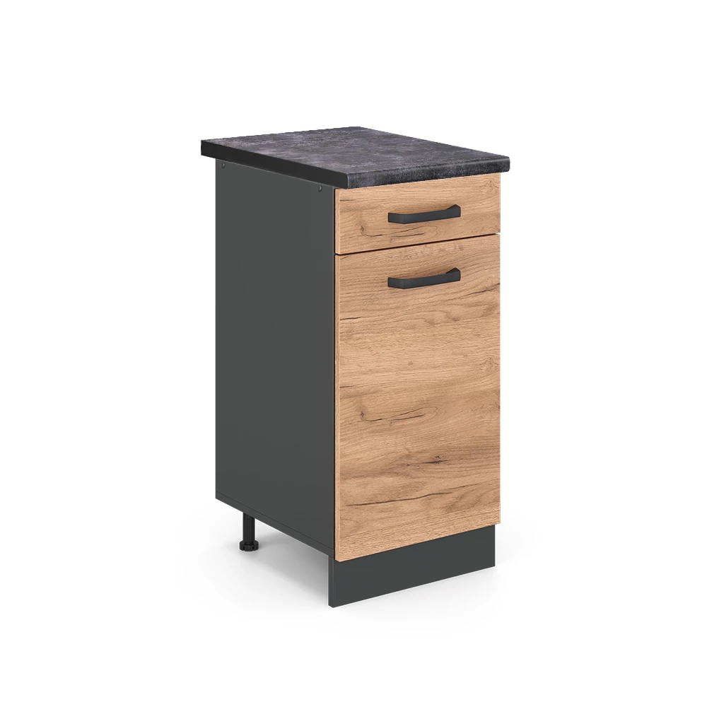 Keukenonderkast R-Line Krachtige eik goud 40 cm , WB Antraciet Vicco