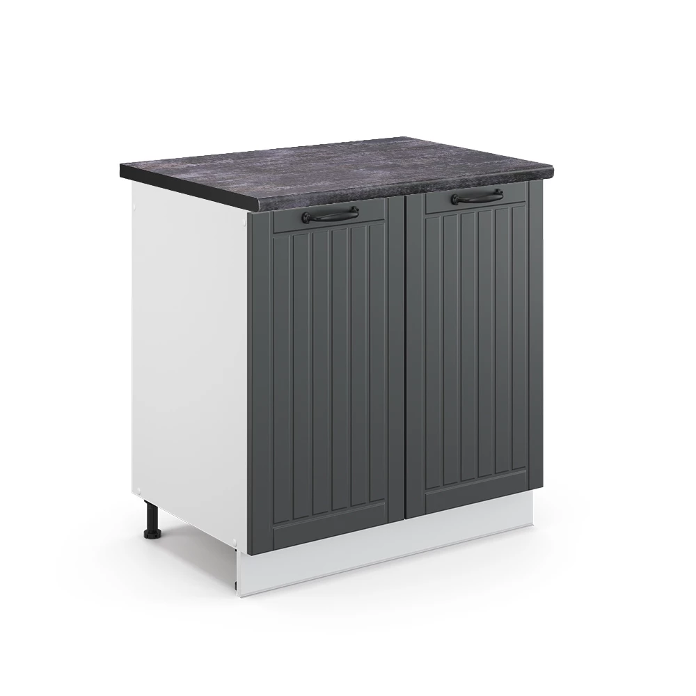 Wastafelkast Fame-Line Antraciet landhuis 80 cm , WB Antraciet Vicco