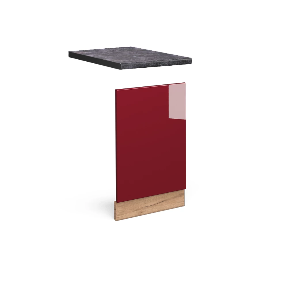 Frontpaneel Fame-Line Bordeauxrode hoogglans 45 cm , WB Antraciet Vicco