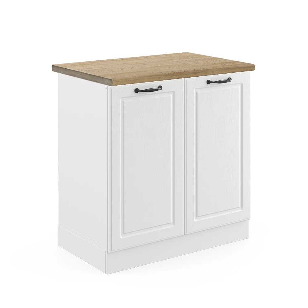 Wastafelkast R-Line Wit Landhuis 80 cm , WB Eik Vicco