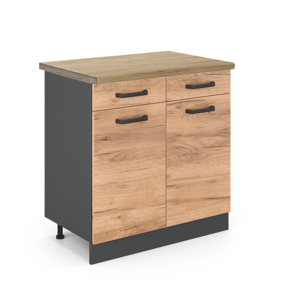 Keukenonderkast R-Line Krachtige eik goud 80 cm , WB Eik Vicco